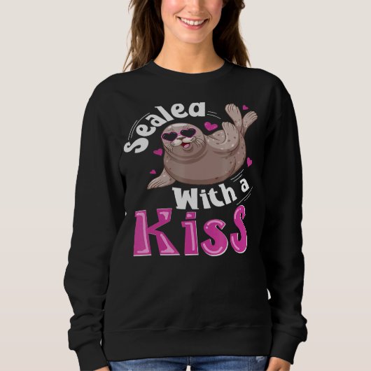シールシーライオンハウラーかわいい動物スウィート3 スウェットシャツ (正面)
