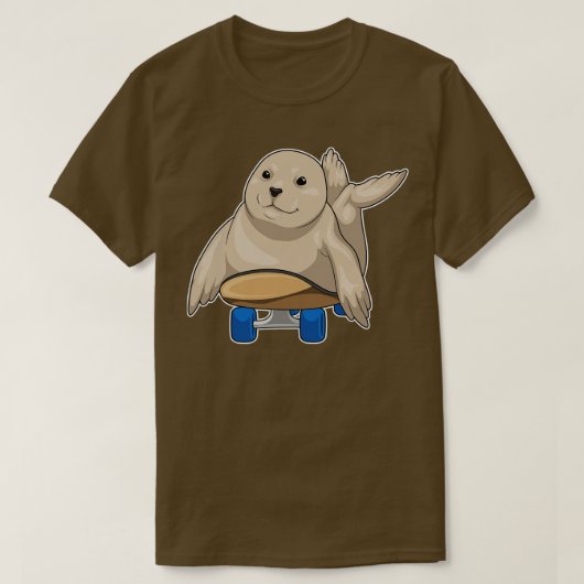 シールスケータースケートボード Tシャツ (デザイン正面)