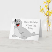 シールデザインパーソナライズされた第8誕生日 カード (黄色い花)