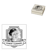 シールドとリボンの名前をカスタムすると写真 ラバースタンプ (押印)