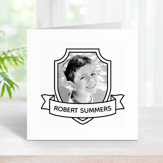 シールドとリボンの名前をカスタムすると写真 ラバースタンプ