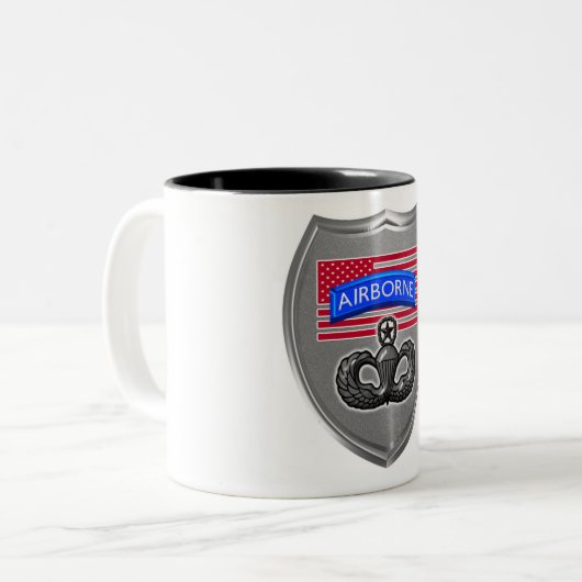 シールドギフトコーヒーマグ付き記念エアボーン ツートーンマグカップ (正面左)