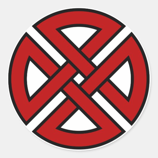 シールドノット(赤と黒のケルト語版) ラウンドシール (正面)