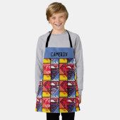 シールドパタ絵を描ーン エプロン (着用した状態)