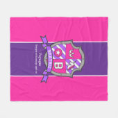 シールドピンクパープルを意味するベアトリス文字Bの名前 フリースブランケット (正面(横))