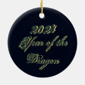 シールド付きグリーンドラゴン セラミックオーナメント (裏面)