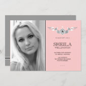 シールド写真の卒業発表 招待状 (正面/裏面)