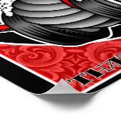 シールド11x14レッドキャンバス ポスター (角)