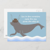 シールバイキングイラストレーション ポストカード (正面/裏面)