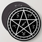 シールボタン-黒の白 缶バッジ (正面&裏面)