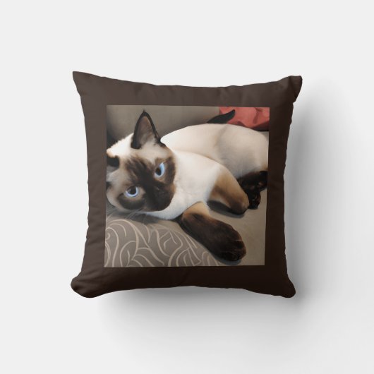 シールポイントサイアムゼデジタルポートレート クッション (正面)