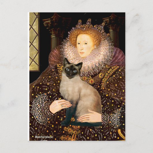 シールポイント・シャム猫の女王 ポストカード (正面)