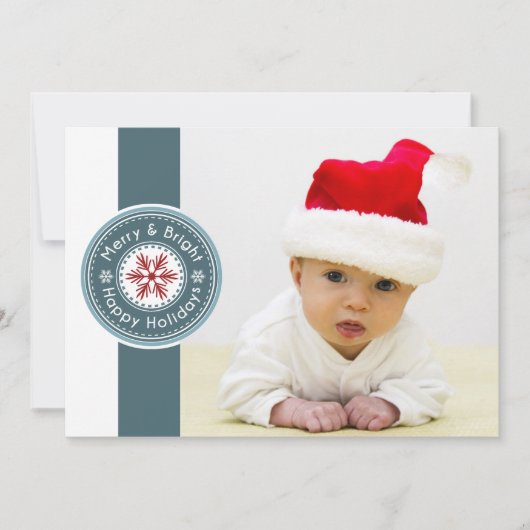 シールモダンフォトホリデーカード シーズンカード (正面)