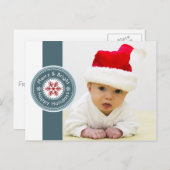 シールモダンフォトホリデーカード シーズンポストカード (正面/裏面)