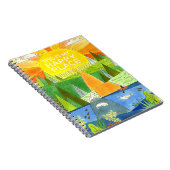 シールリバーカヤックサンライズこれは私の幸せ場所 ノートブック (右側)