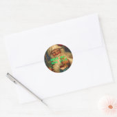 シールヴィンテージ最高のサンタバイフィードキャニングギフト ラウンドシール (封筒)