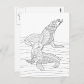 シール大人の着色はがき ポストカード (正面/裏面)