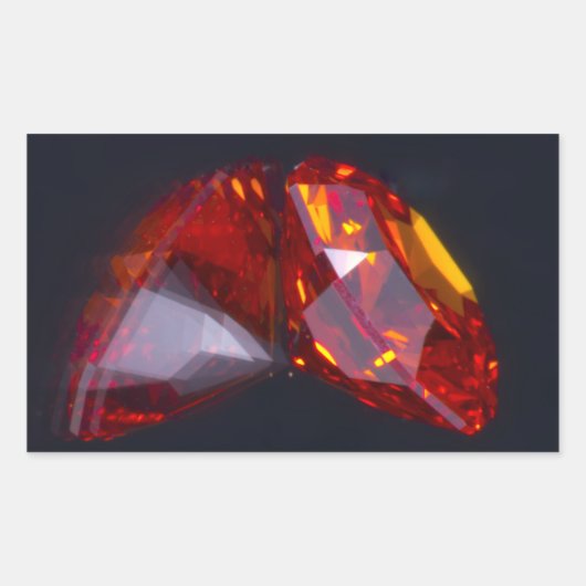 シール宝石長方形 長方形シール (正面)