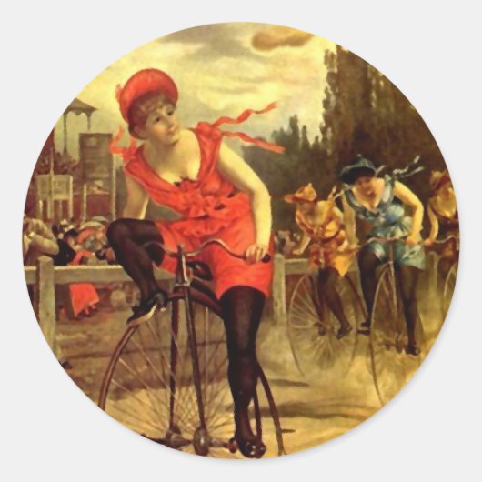 シール流行サイクリングレーシングヴィンテージ自転車 ラウンドシール (正面)