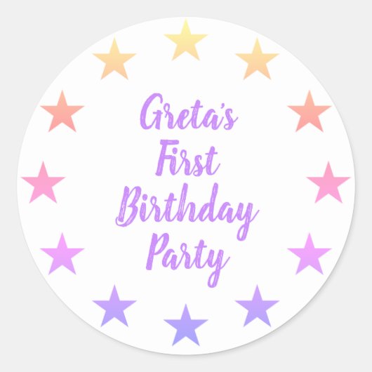 シール誕生日パーティー ラウンドシール (正面)