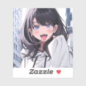 シール｜あっかんベーJK｜寿司娘 GenerativeAI シール (シート)