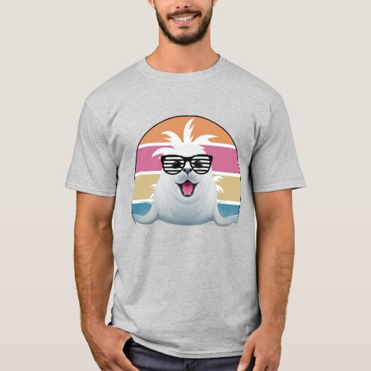 シール サングラス 楽しい Tシャツ (正面)