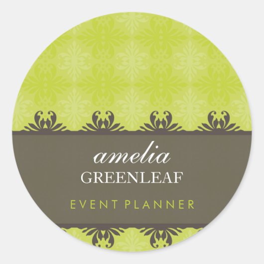 シール： スタイリッシュ 7パターン（の模様が）ある ラウンドシール (正面)