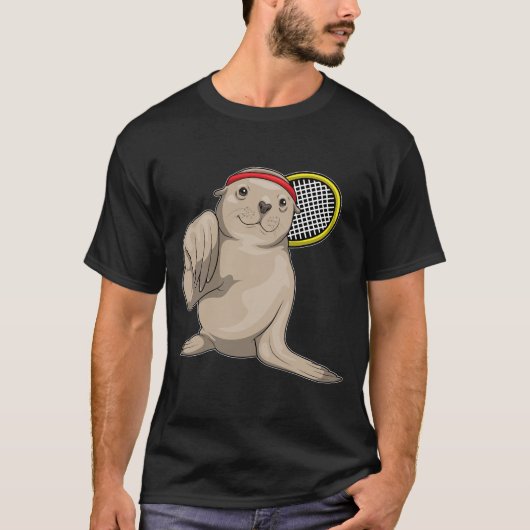 シール テニス テニスラケット Tシャツ (正面)