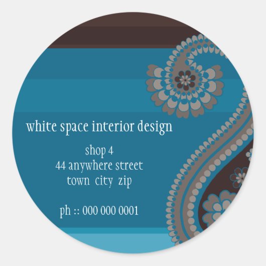 シール：:ペイズリー1 ラウンドシール (正面)