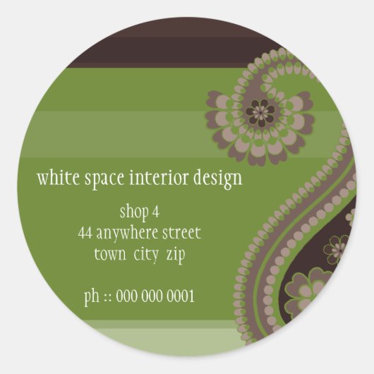 シール：:ペイズリー3 ラウンドシール (正面)