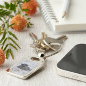 シール – 動物画像の長方形メタルキーチェーン キーホルダー (側面)