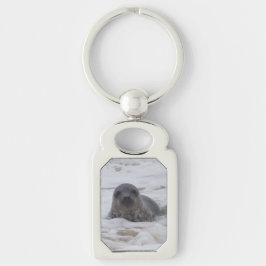 シール – 動物画像の長方形メタルキーチェーン キーホルダー