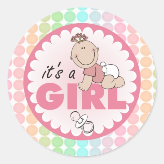 シール/女の子 ラウンドシール (正面)