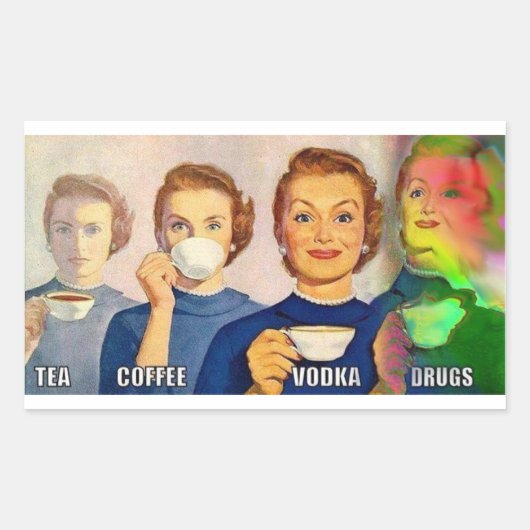 シール，紅茶，コーヒー，ウォッカ，薬 長方形シール (正面)