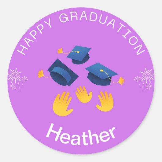 シール – Happy Graduation Personalize – 名前を追加 (正面)