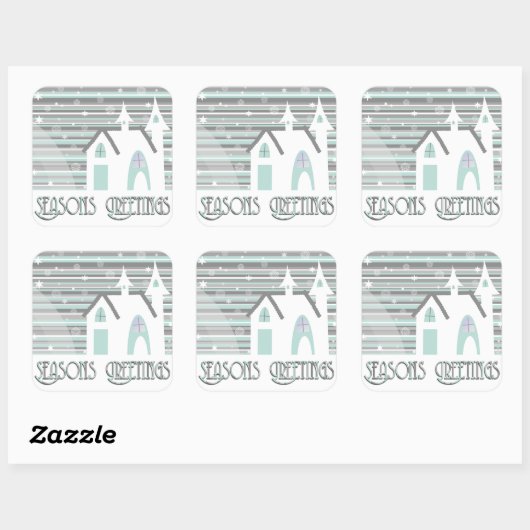 シール – Mint & Gray Wintry Scene (シート)