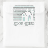 シール – Mint & Gray Wintry Scene (バッグ)