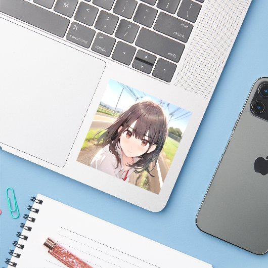 シール Seal｜ん？？寿司娘 GenerativeAI (ノートパソコンとiPhone)