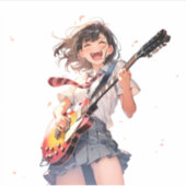 シール seal|ギターJK02 寿司娘 GenerativeAI (正面)