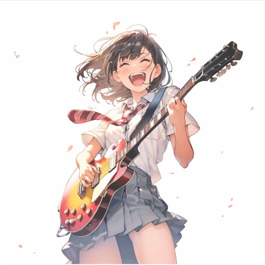 シール seal｜ギターJK02 寿司娘 GenerativeAI (正面)