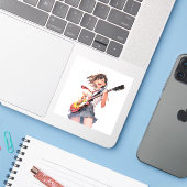 シール seal|ギターJK02 寿司娘 GenerativeAI (ノートパソコンとiPhone)