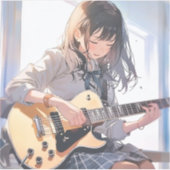 シール Seal|ギターJK 寿司娘 GenerativeAI (正面)