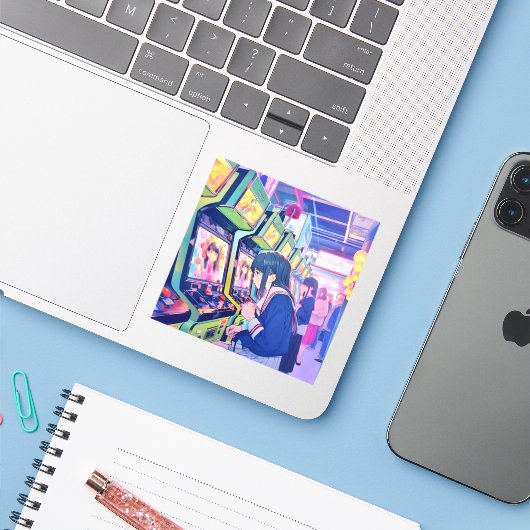 シール Seal｜ゲーセンJK 寿司娘 GenerativeAI (ノートパソコンとiPhone)