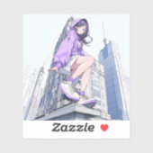 シール Seal|パープルJK Purple |寿司娘 GenerativeAI (シート)