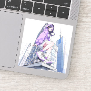 シール Seal|パープルJK Purple |寿司娘 GenerativeAI