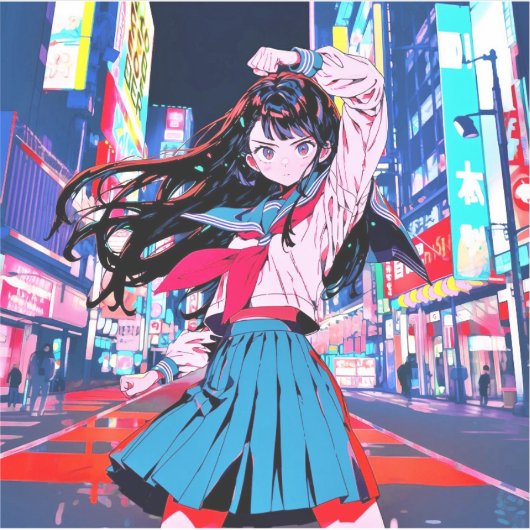 シール Seal｜今日もお疲れポーズ 寿司娘 GenerativeAI (正面)