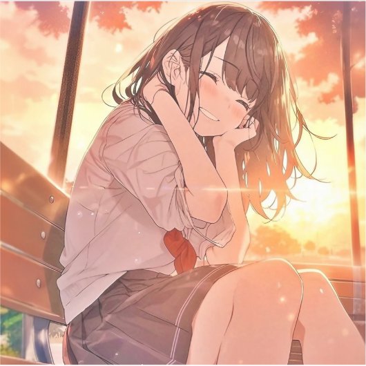 シール Seal|夕日JK 寿司娘 GenerativeAI (正面)