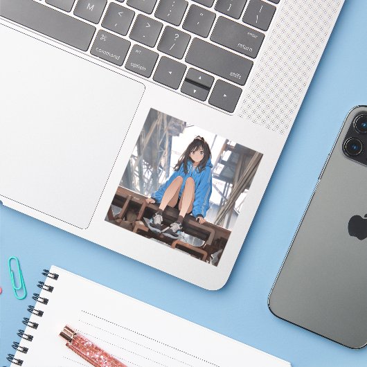 シール Seal｜放課後JK02 寿司娘 GenerativeAI (ノートパソコンとiPhone)