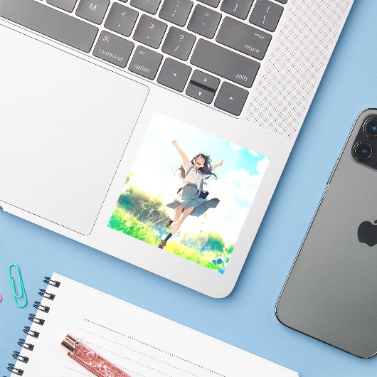 シール Seal｜通学JK 寿司娘 GenerativeAI (ノートパソコンとiPhone)