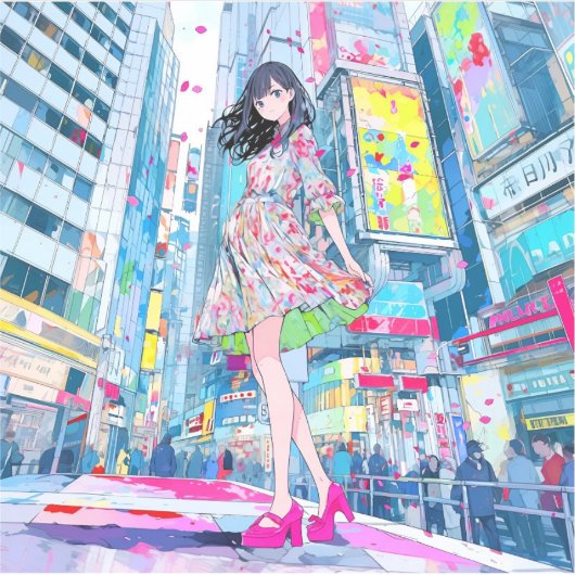 シール Seal｜Colorful JK 寿司娘 GenerativeAI (正面)